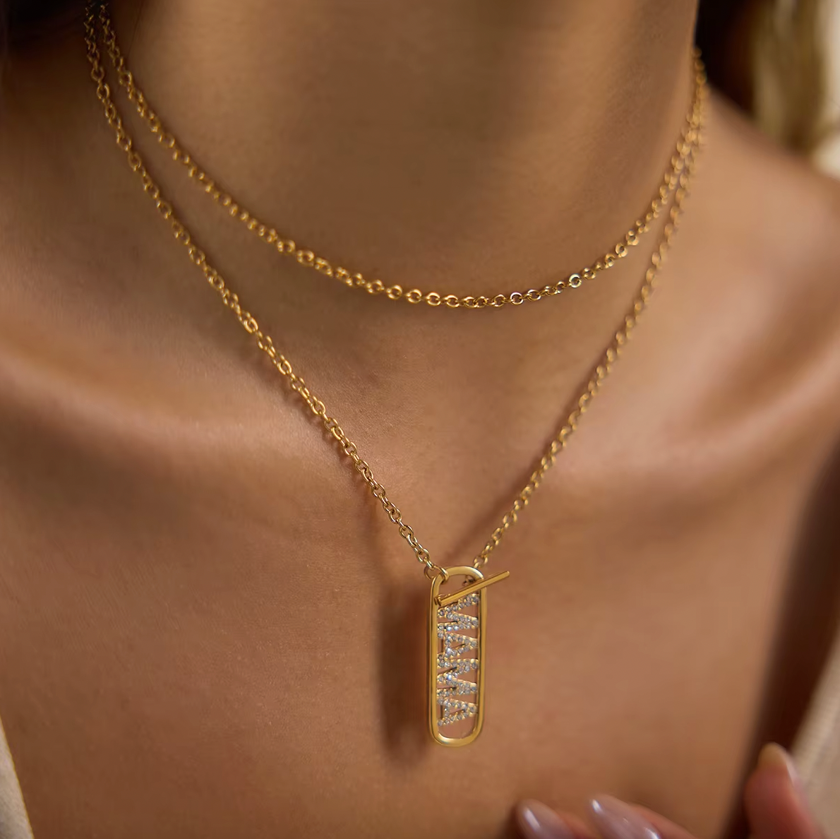 Mama Zircon Tag ketting