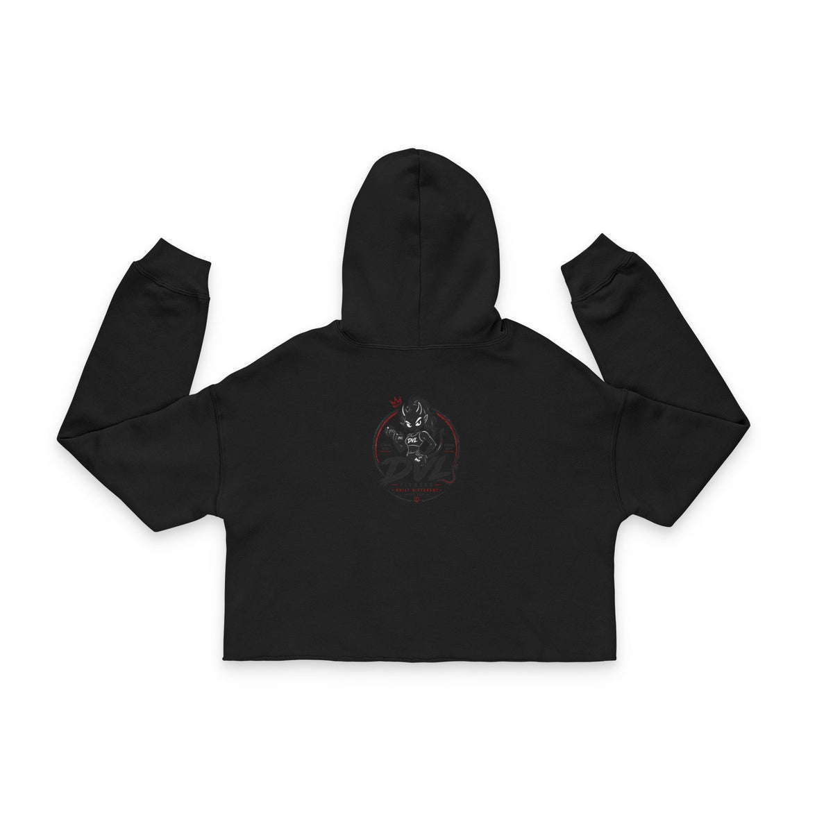Cropped hoodie met halter duivel