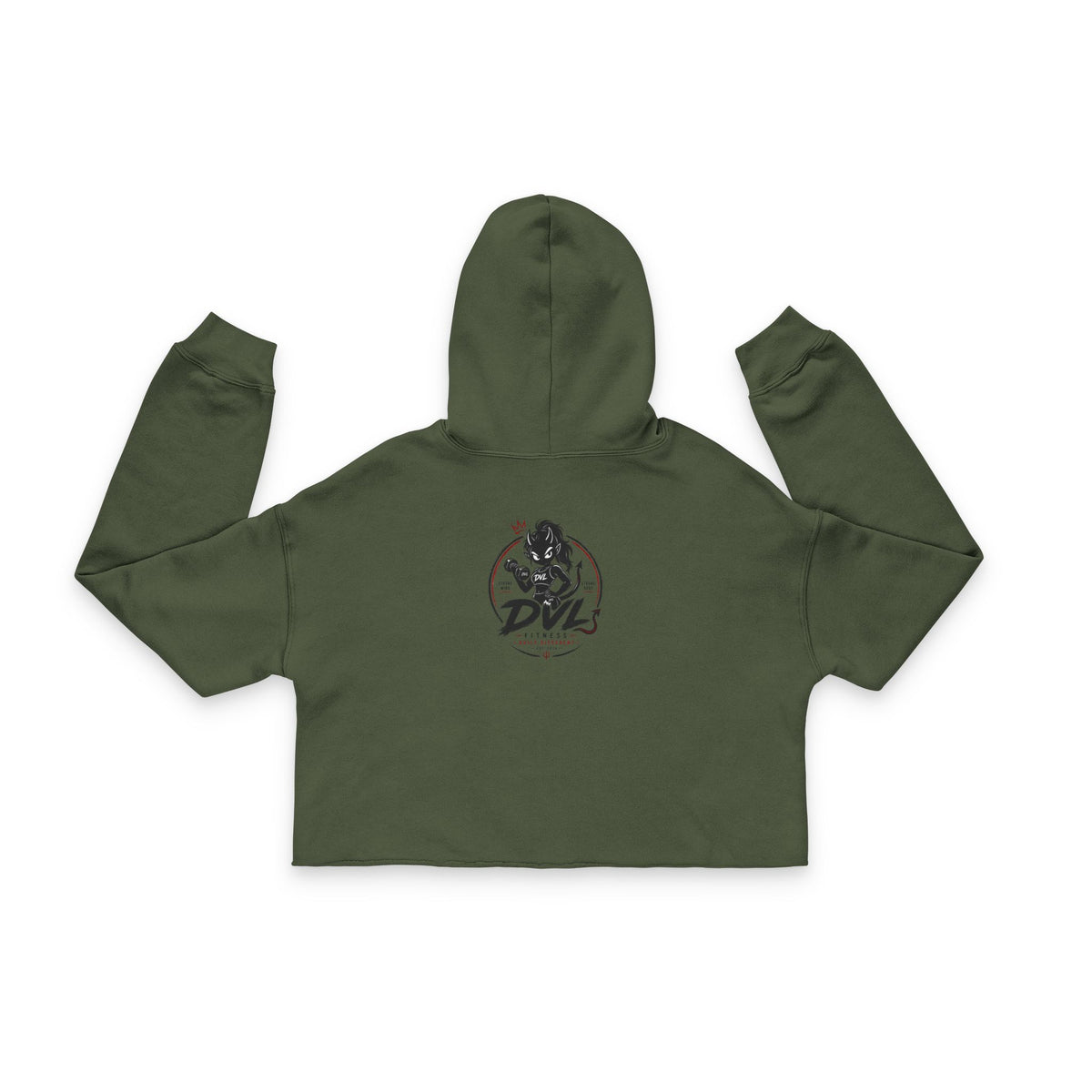 Cropped hoodie met halter duivel