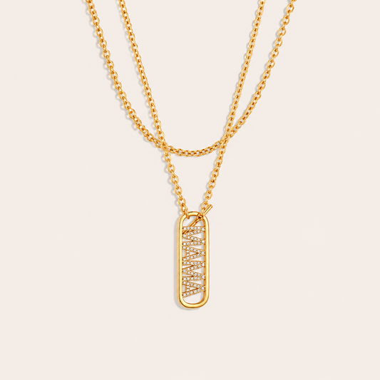 Mama Zircon Tag ketting